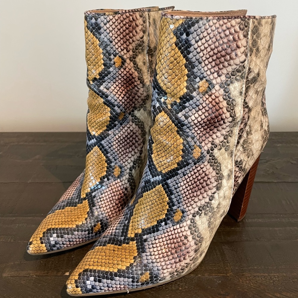 Steven madden snake skin booties